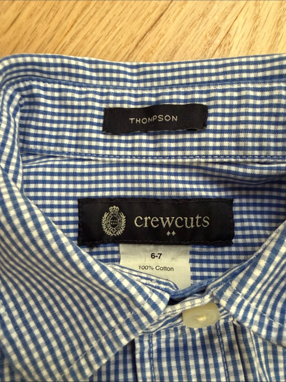 Boy’s Crewcuts Blue Gingham Button-Down Shirt
